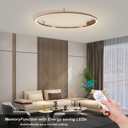 Immax NEO 07326-80C - LED stmievateľné stropné svietidlo FINO LED/55W/230V 80 cm Tuya ružové zlato + diaľkové ovládanie