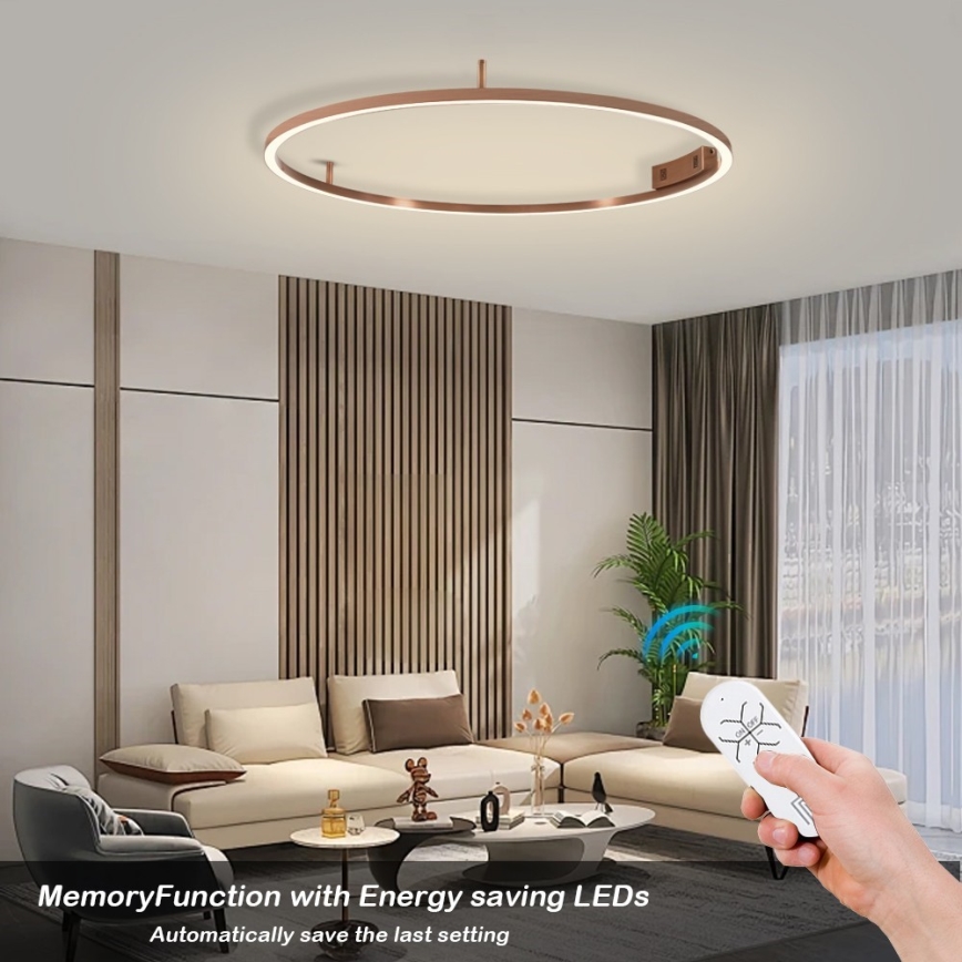 Immax NEO 07326-80C - LED stmievateľné stropné svietidlo FINO LED/55W/230V 80 cm Tuya ružové zlato + diaľkové ovládanie