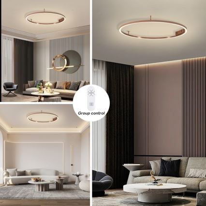 Immax NEO 07326-80C - LED stmievateľné stropné svietidlo FINO LED/55W/230V 80 cm Tuya ružové zlato + diaľkové ovládanie