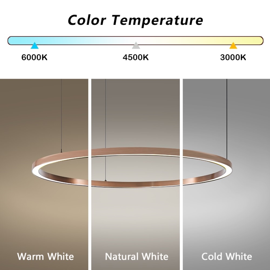 Immax NEO 07327L - LED stmievateľný luster na lane FINO LED/55W/230V 80 cm ružové zlato Tuya + diaľkové ovládanie