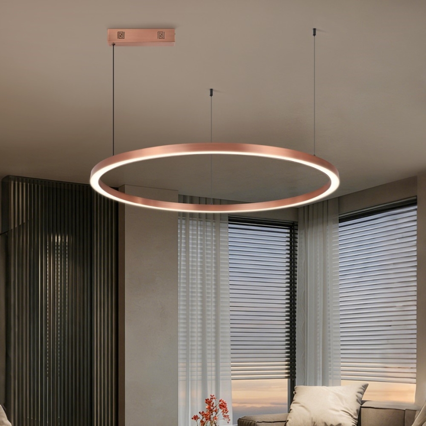 Immax NEO 07327L - LED stmievateľný luster na lane FINO LED/55W/230V 80 cm ružové zlato Tuya + diaľkové ovládanie