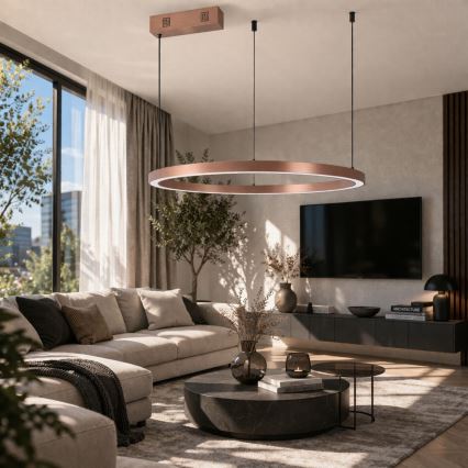Immax NEO 07327L - LED stmievateľný luster na lane FINO LED/55W/230V 80 cm ružové zlato Tuya + diaľkové ovládanie