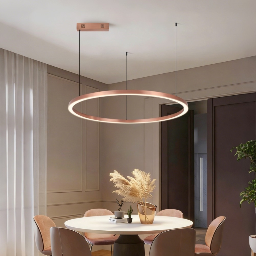 Immax NEO 07327L - LED stmievateľný luster na lane FINO LED/55W/230V 80 cm ružové zlato Tuya + diaľkové ovládanie