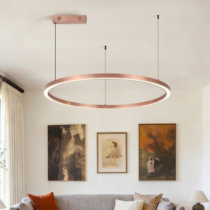 Immax NEO 07327L - LED stmievateľný luster na lane FINO LED/55W/230V 80 cm ružové zlato Tuya + diaľkové ovládanie