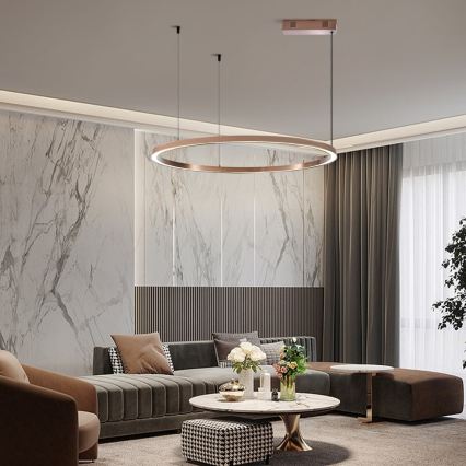 Immax NEO 07327L - LED stmievateľný luster na lane FINO LED/55W/230V 80 cm ružové zlato Tuya + diaľkové ovládanie