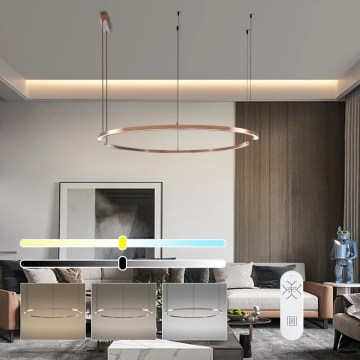 Immax NEO 07328L - LED stmievateľný luster na lane FINO LED/72W/230V 120 cm ružové zlato Tuya + diaľkové ovládanie