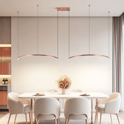 Immax NEO 07328L - LED stmievateľný luster na lane FINO LED/72W/230V 120 cm ružové zlato Tuya + diaľkové ovládanie