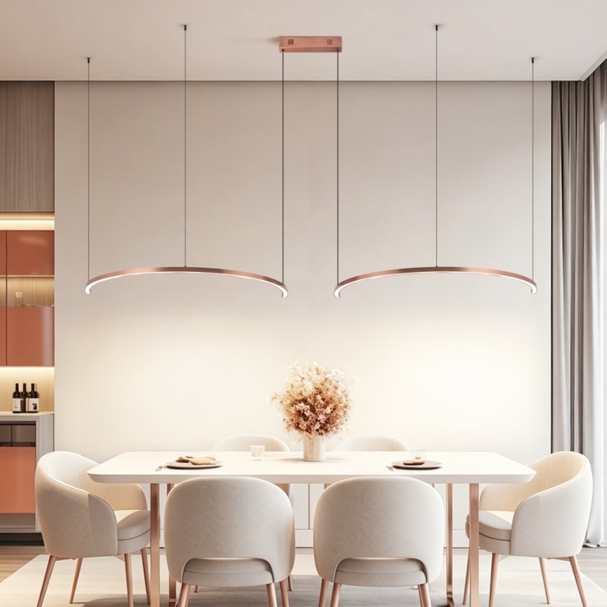 Immax NEO 07328L - LED stmievateľný luster na lane FINO LED/72W/230V 120 cm ružové zlato Tuya + diaľkové ovládanie