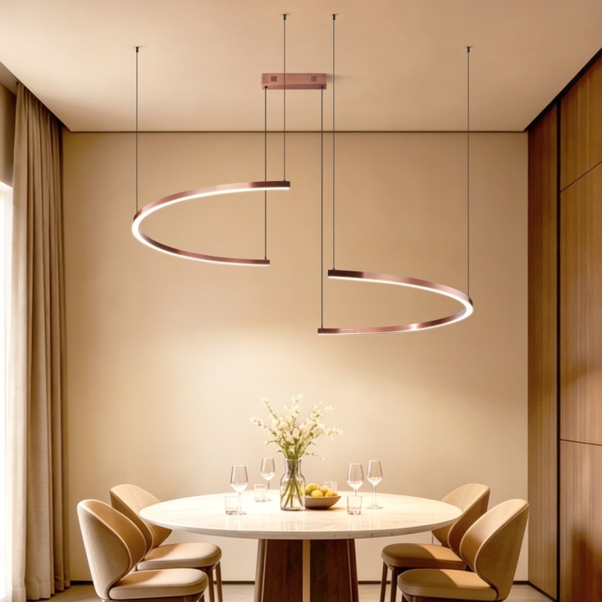 Immax NEO 07328L - LED stmievateľný luster na lane FINO LED/72W/230V 120 cm ružové zlato Tuya + diaľkové ovládanie