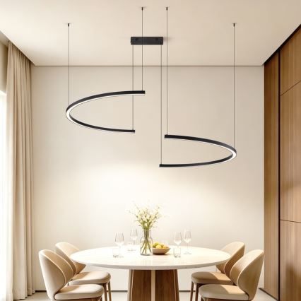 Immax NEO 07329L - LED stmievateľný luster na lanku FINO LED/72W/230V 120 cm čierna Tuya + diaľkové ovládanie