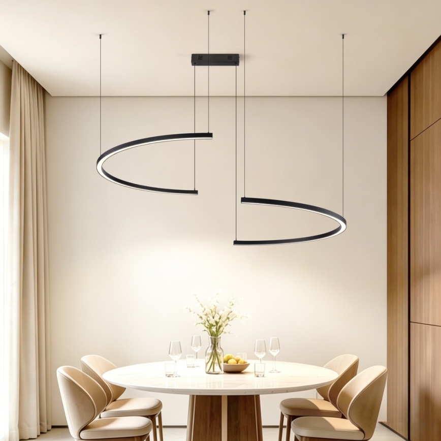 Immax NEO 07329L - LED stmievateľný luster na lanku FINO LED/72W/230V 120 cm čierna Tuya + diaľkové ovládanie