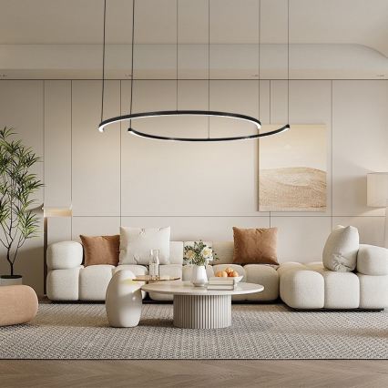 Immax NEO 07329L - LED stmievateľný luster na lanku FINO LED/72W/230V 120 cm čierna Tuya + diaľkové ovládanie
