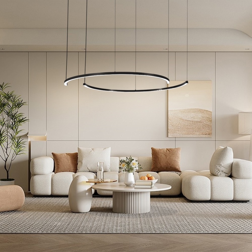 Immax NEO 07329L - LED stmievateľný luster na lanku FINO LED/72W/230V 120 cm čierna Tuya + diaľkové ovládanie