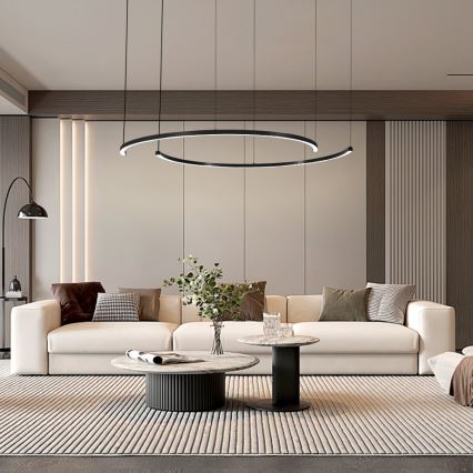 Immax NEO 07329L - LED stmievateľný luster na lanku FINO LED/72W/230V 120 cm čierna Tuya + diaľkové ovládanie