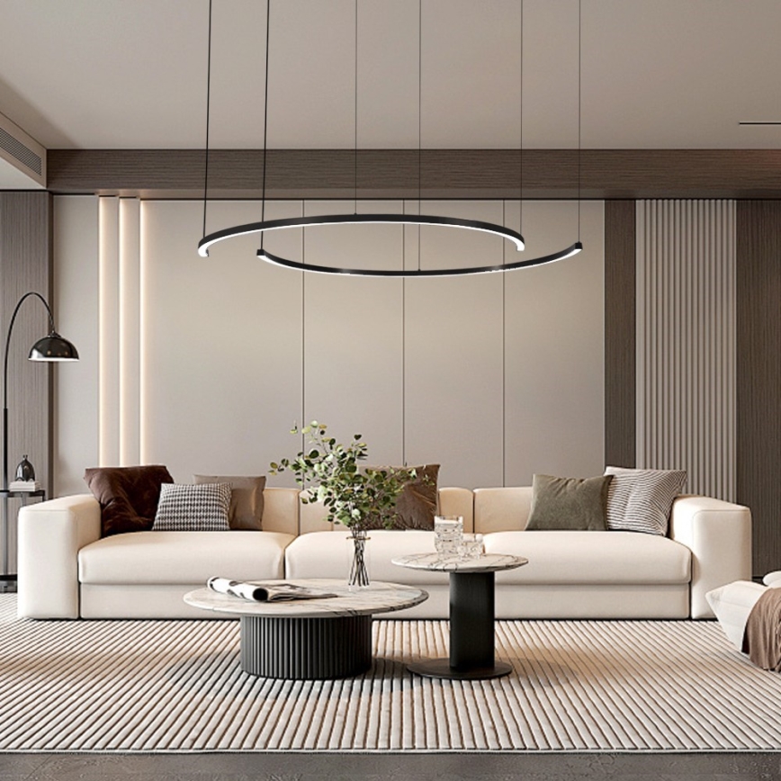 Immax NEO 07329L - LED stmievateľný luster na lanku FINO LED/72W/230V 120 cm čierna Tuya + diaľkové ovládanie