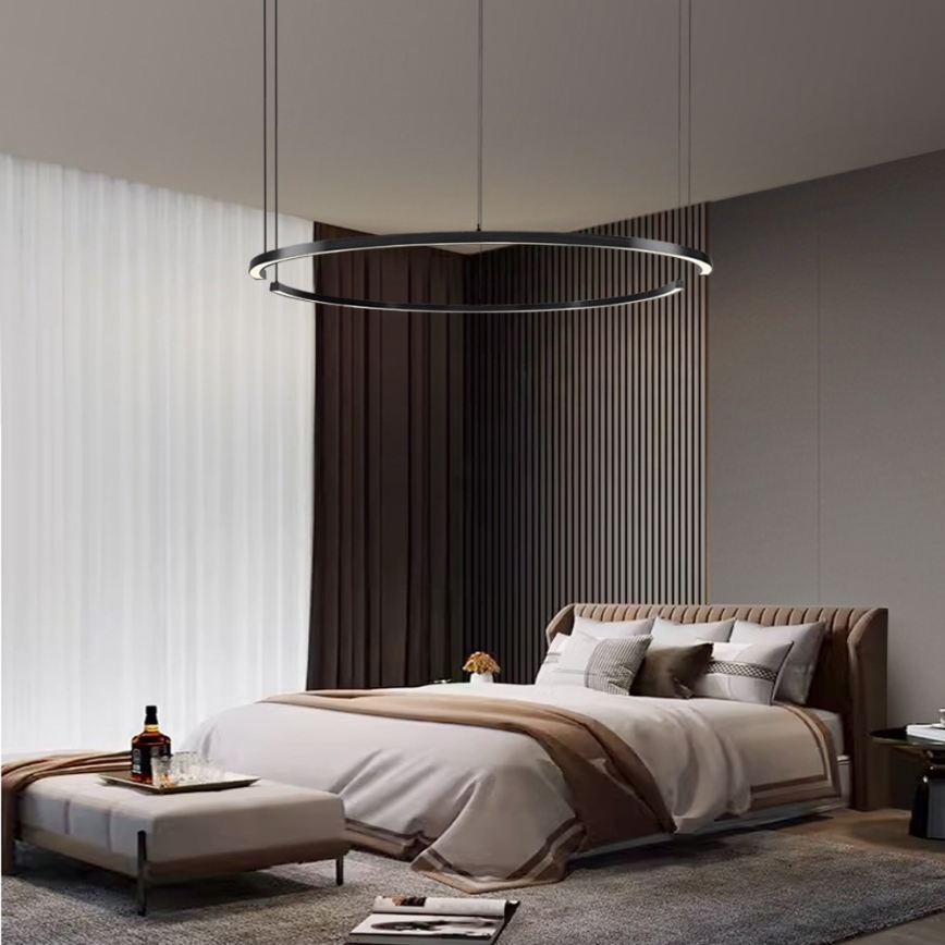 Immax NEO 07329L - LED stmievateľný luster na lanku FINO LED/72W/230V 120 cm čierna Tuya + diaľkové ovládanie
