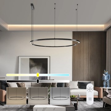 Immax NEO 07329L - LED stmievateľný luster na lanku FINO LED/72W/230V 120 cm čierna Tuya + diaľkové ovládanie