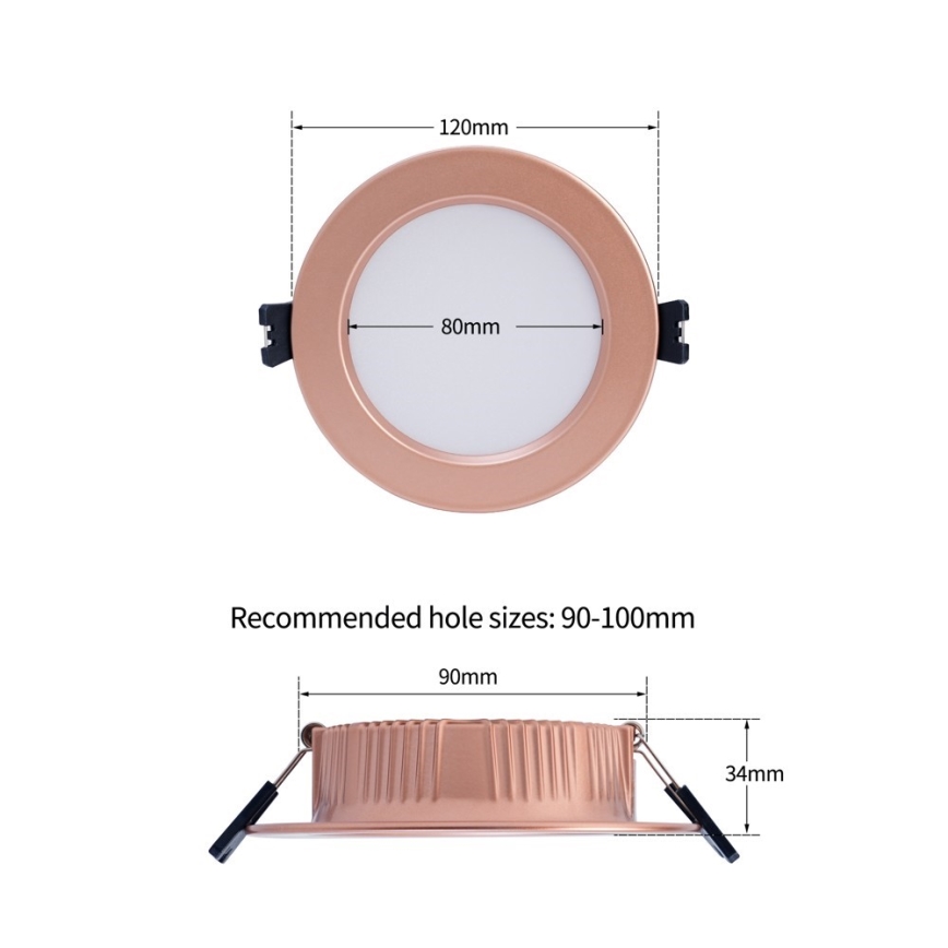 Immax NEO 07330L - stlmiteľné LED podhľadové svietidlo DOWN LED/12W/230V Wi-Fi Tuya pr. 12 cm ružové zlato