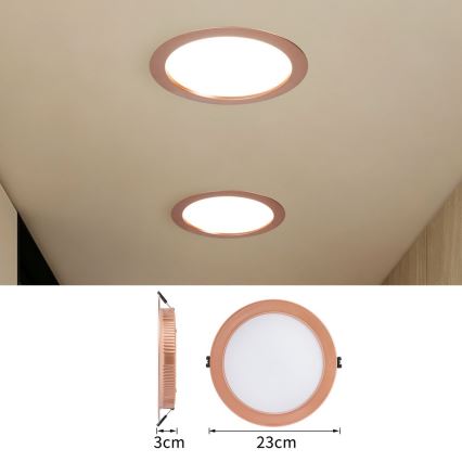 Immax NEO 07331L - LED stmievateľné podhľadové svietidlo DOWN LED/36W/230V Wi-Fi Tuya Ø 23 cm ružovo-zlaté