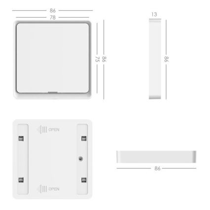 Immax NEO 07506L - Vypínač 1-tlačidlový SMART 1xCR2430 Zigbee 3.0 Tuya