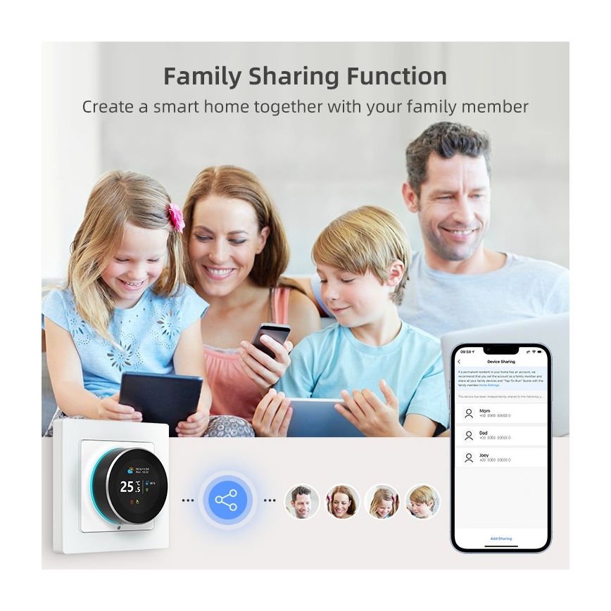 Immax NEO 07535L - Termostat pre elektrické podlahové kúrenie SMART 230V/16A Wi-Fi Tuya