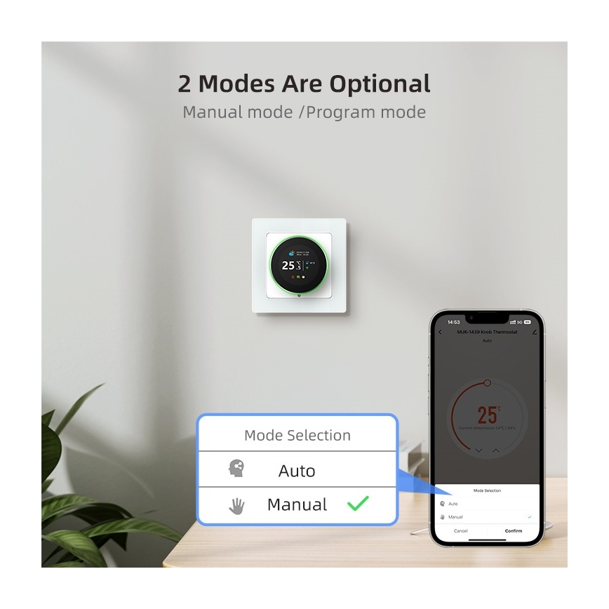 Immax NEO 07535L - Termostat pre elektrické podlahové kúrenie SMART 230V/16A Wi-Fi Tuya