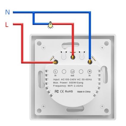 Immax NEO 07538L - SMART 1‑tlačidlový vypínač 230 V, Wi‑Fi Tuya