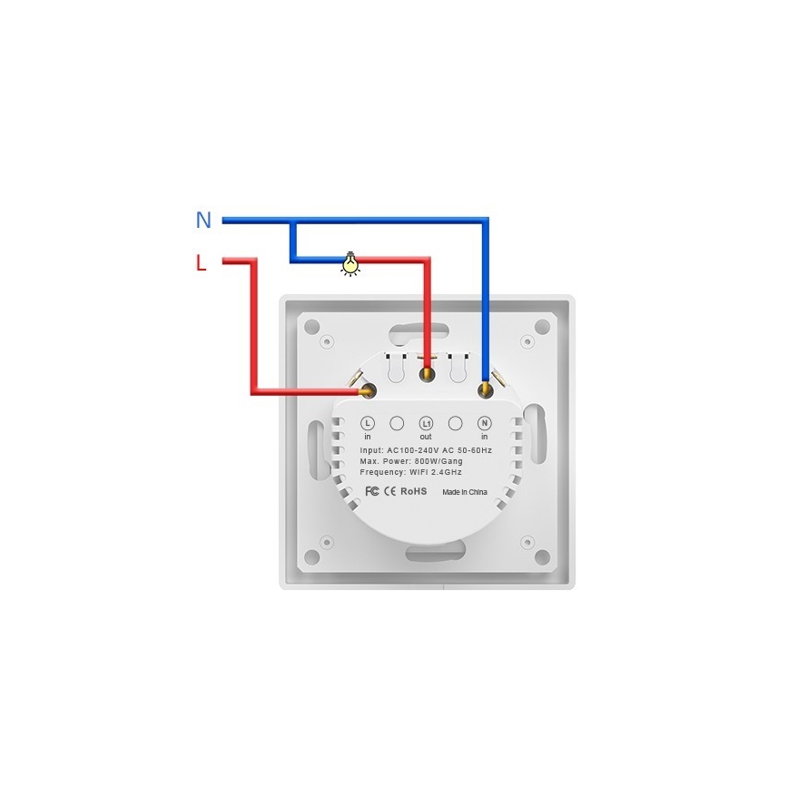 Immax NEO 07538L - SMART 1‑tlačidlový vypínač 230 V, Wi‑Fi Tuya