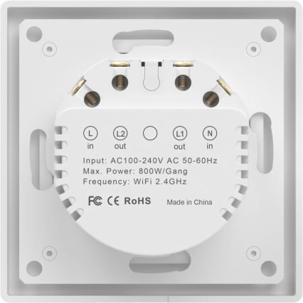 Immax NEO 07539L - 2-tlačidlový SMART vypínač 230V Wi-Fi Tuya