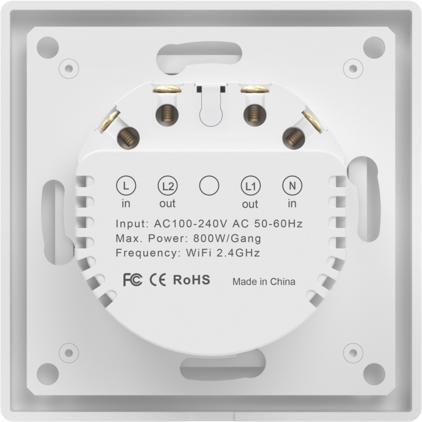 Immax NEO 07539L - 2-tlačidlový SMART vypínač 230V Wi-Fi Tuya