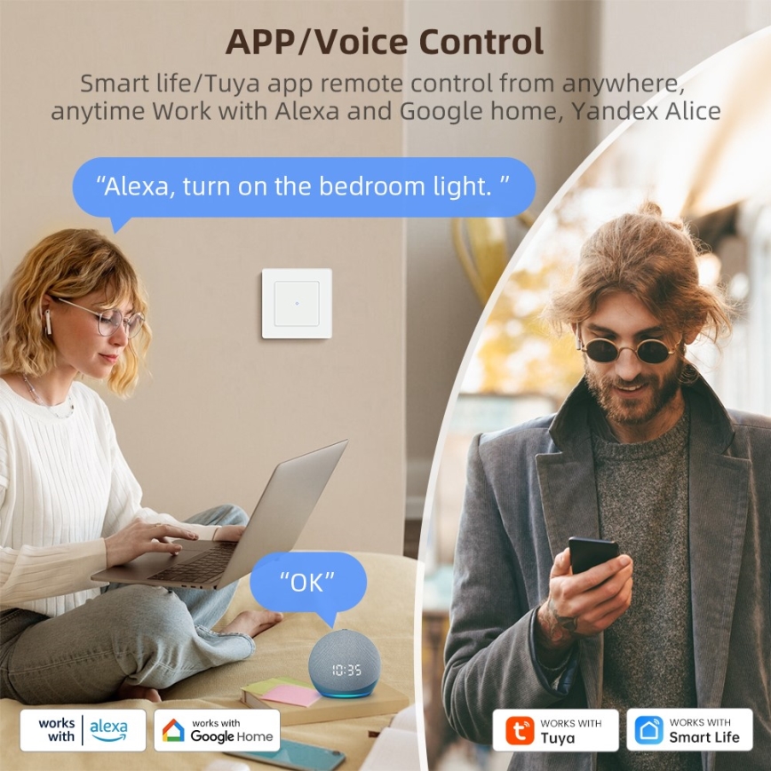 Immax NEO 07540L - Inteligentný vypínač na ovládanie žalúzií a roliet 230V Wi-Fi Tuya