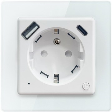 Immax NEO 07544L - Inteligentná zásuvka E 16A/230V + 1xUSB-A+1xUSB C PD 20W Wi-Fi