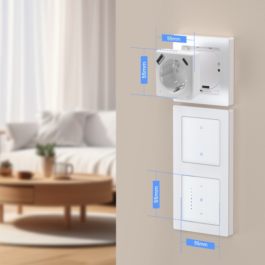 Immax NEO 07553L - Inteligentná zásuvka E 16A/230V + 1x USB-A + 1x USB-C PD 20W