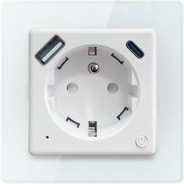Immax NEO 07553L - Inteligentná zásuvka E 16A/230V s 1× USB-A a 1× USB-C (PD 20W) Tuya