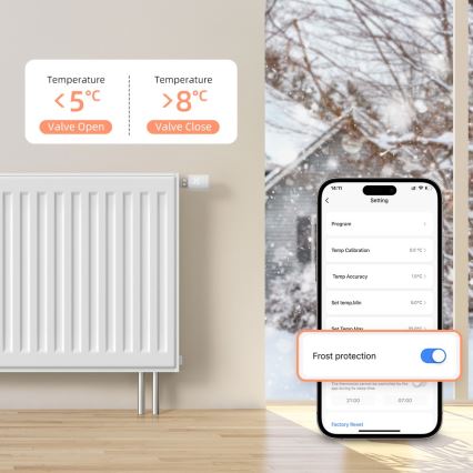 Immax NEO 07554L - Termostatická hlavica 3xAA
