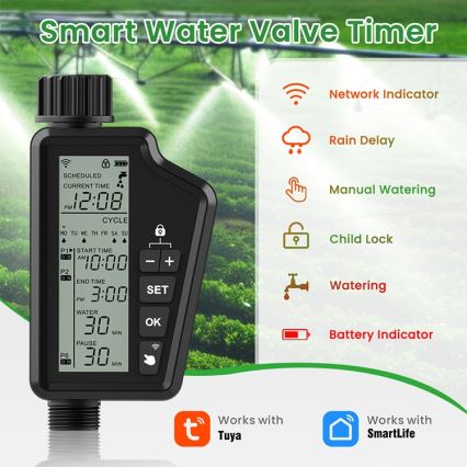 Immax NEO 07556L - Závlahový ventil 4xAA IP65 Wi-Fi Tuya