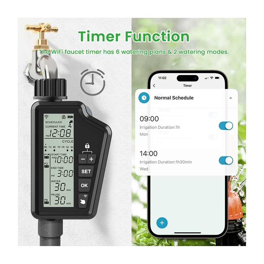 Immax NEO 07556L - Závlahový ventil 4xAA IP65 Wi-Fi Tuya