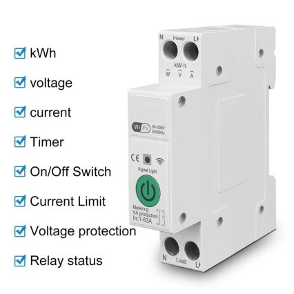 Immax NEO 07574L - Inteligentný istič 1-fázový 1-63A Wi-Fi Tuya