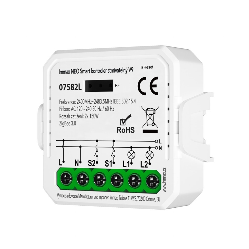 Immax Neo 07582L - Inteligentný  kontroler stmievateľný V9 2-tlačidlový Tuya