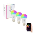 Immax NEO 07712C - SADA 3x LED RGB+CCT Stmievateľná žiarovka NEO LITE Wi-Fi Smart E27/9W/230V 2200-6500K