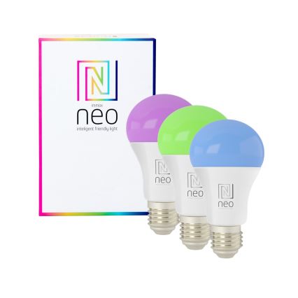 Immax NEO 07712CDO - SADA 3x LED RGB+CCT Stmievateľná žiarovka E27/9W/230V Wi-Fi Tuya + diaľkové ovládanie