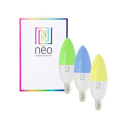 Immax NEO 07716CDO - SADA 3x LED RGB+CCT Stmievateľná žiarovka E14/6W/230V Wi-Fi Tuya + diaľkové ovládanie