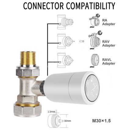 Immax NEO 07732B - SADA 2x Termostatická hlavica + BRIDGE PRO v2 2xAA/3V Tuya