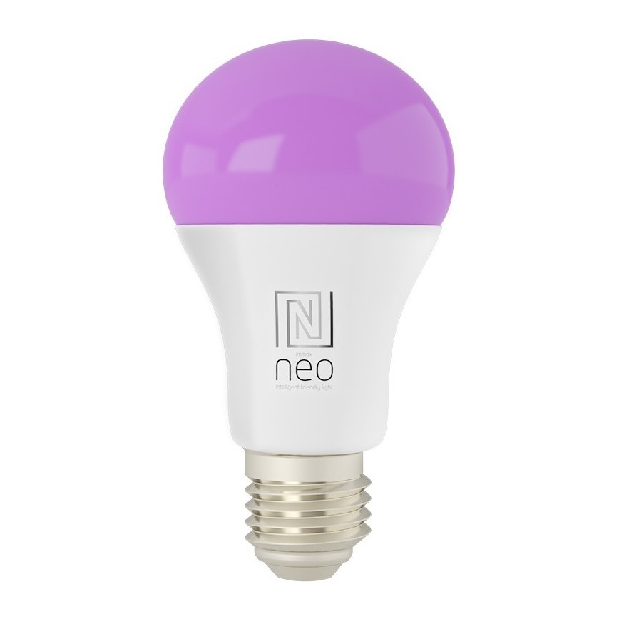Immax NEO 07733L - LED RGB+CCT Stmievateľná žiarovka NEO LITE E27/11W/230V 2700 - 6500K Wi-Fi Tuya