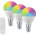 Immax NEO 07745CDO - SADA 3× LED RGB+CCT stmievateľných žiaroviek E14/6W/230V Tuya Wi‑Fi + diaľkové ovládanie