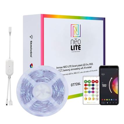 Immax NEO 07775L - LED RGB+CCT Stmievateľný pásik NEO LITE LED/48W/230V 10 m IP65 MUSIC Wi-Fi Tuya + diaľkové ovládanie