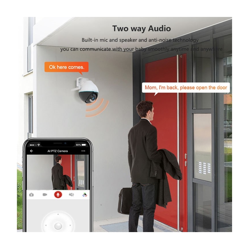 Immax NEO 07782L - Inteligentná vonkajšia kamera so senzorom BALL 355° P/T 4MP IP65 Wi-Fi Tuya