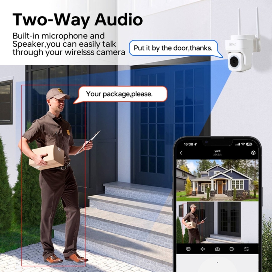 Immax NEO 07793L - Inteligentná vonkajšia kamera so senzorom CUBE 4MP 5V IP65 Wi-Fi Tuya