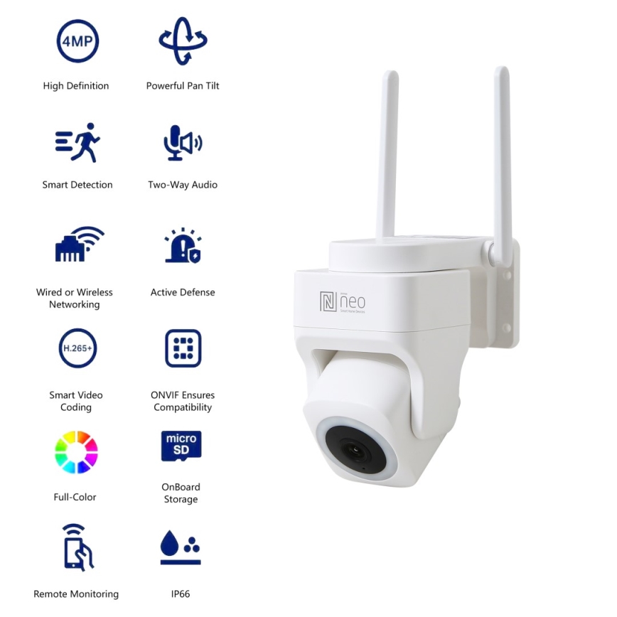 Immax NEO 07793L - Inteligentná vonkajšia kamera so senzorom CUBE 4MP 5V IP65 Wi-Fi Tuya