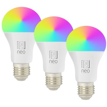Immax NEO 07794CDO - SADA 3 ks LED RGB+CCT stmievateľné žiarovky E27/14W/230V 2700K-6500K Tuya Wi‑Fi + diaľkové ovládanie